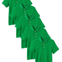 Kelly Green (5-Pack) 20 5-Pack School Uniform Tagless Polo Tshirt for Little Boys & Big Boys